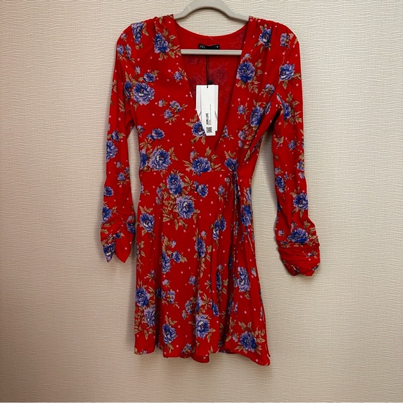 NWT Zara Floral Wrap Dress - Picture 8 of 14